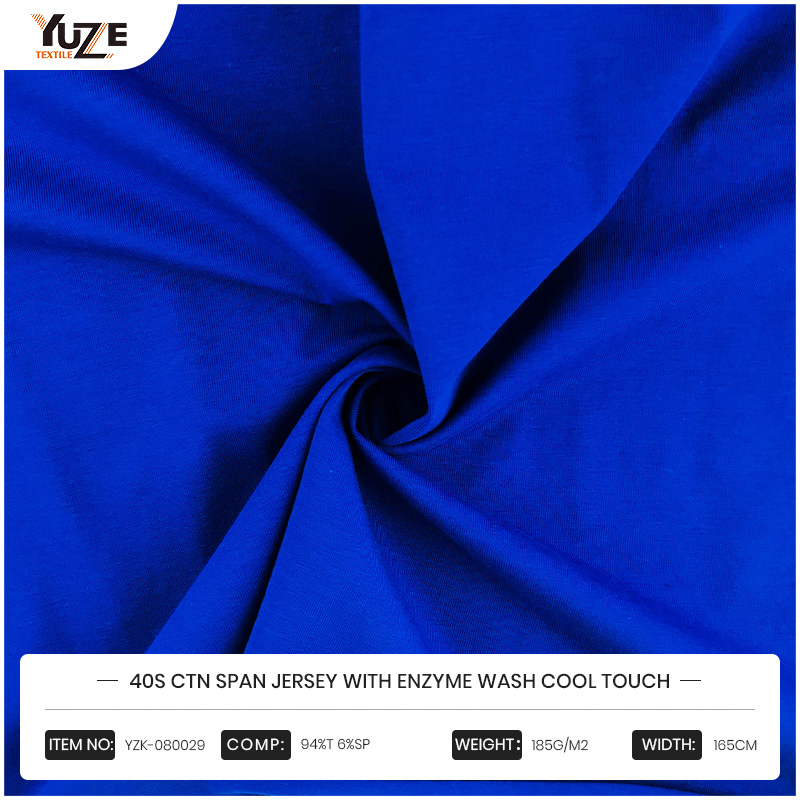 YZK-080029 Jersey de span CTN 40S avec enzyme Wash Cool Touch