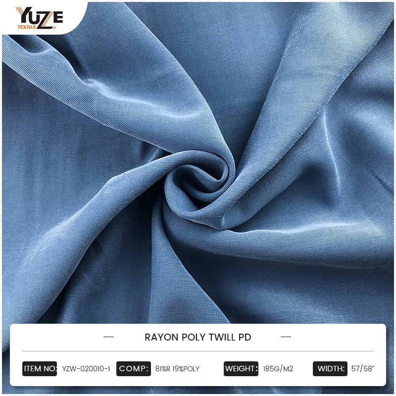 Sélectionnez des matières premières de haute qualité pour créer des tissus haut de gamme: les avantages des matériaux de YZW-020010-1 Rayon Poly Twill PD