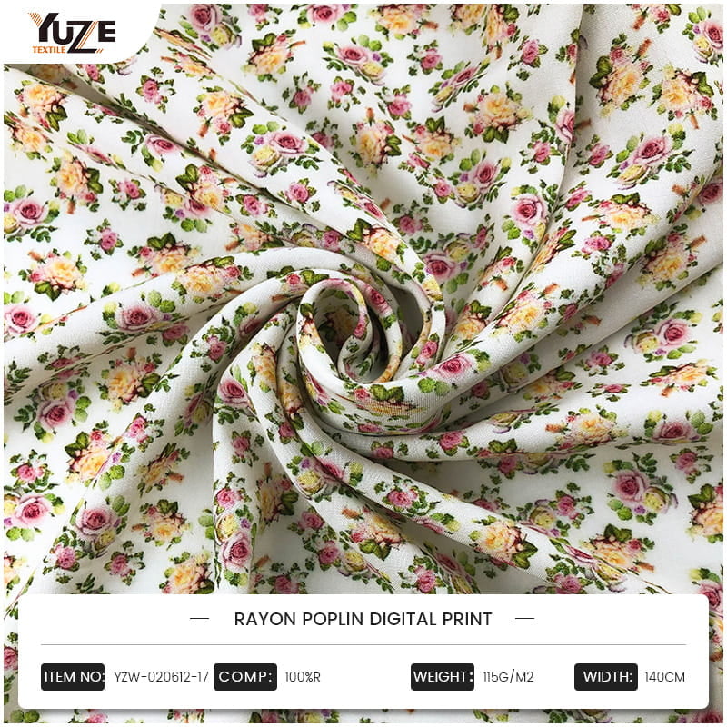 YZW-020612-17 RAYON POPLIN PRINT numérique