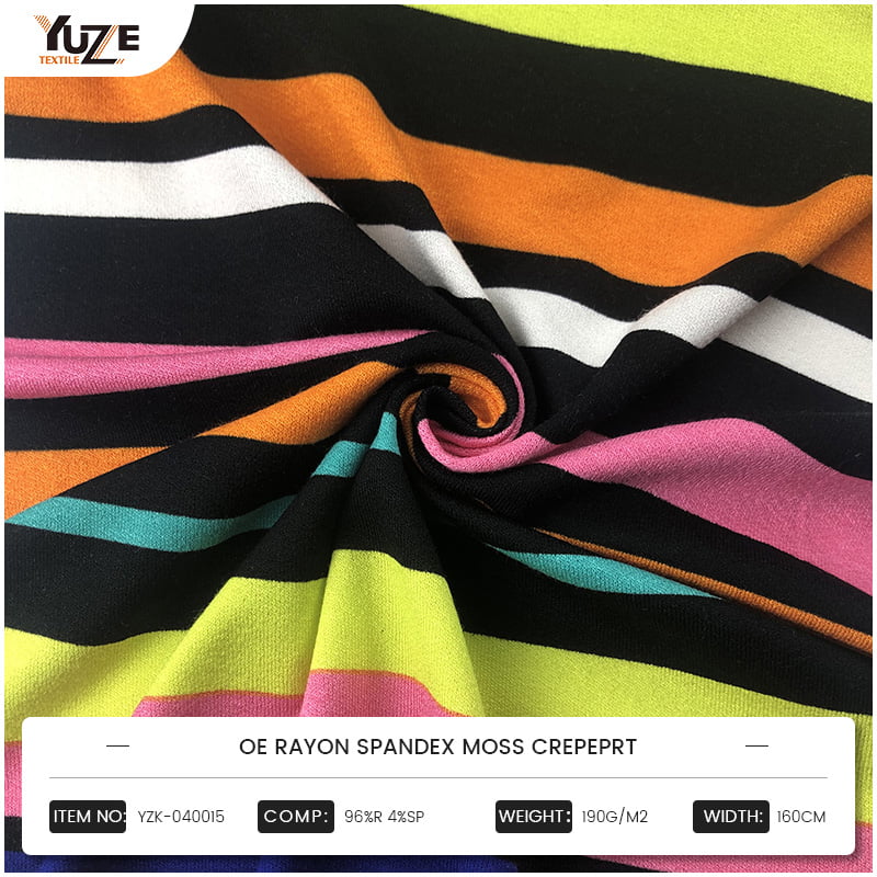 YZK-040015 ou Rayon Spandex Moss crêpe