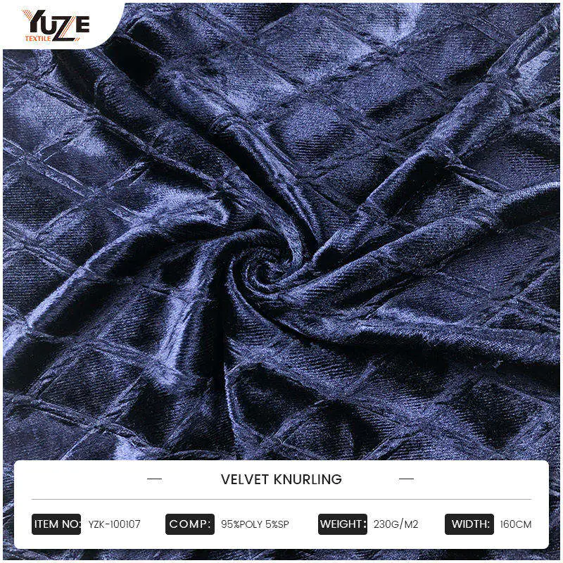 YZK-100107 Velvet Kniple: Création de tissus artistiques pour la mode et le design de maison