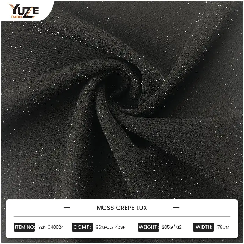Une nouvelle expérience de port confortable: l'avantage d'étirement du YZK-040024 Moss Crepe Lux tissu