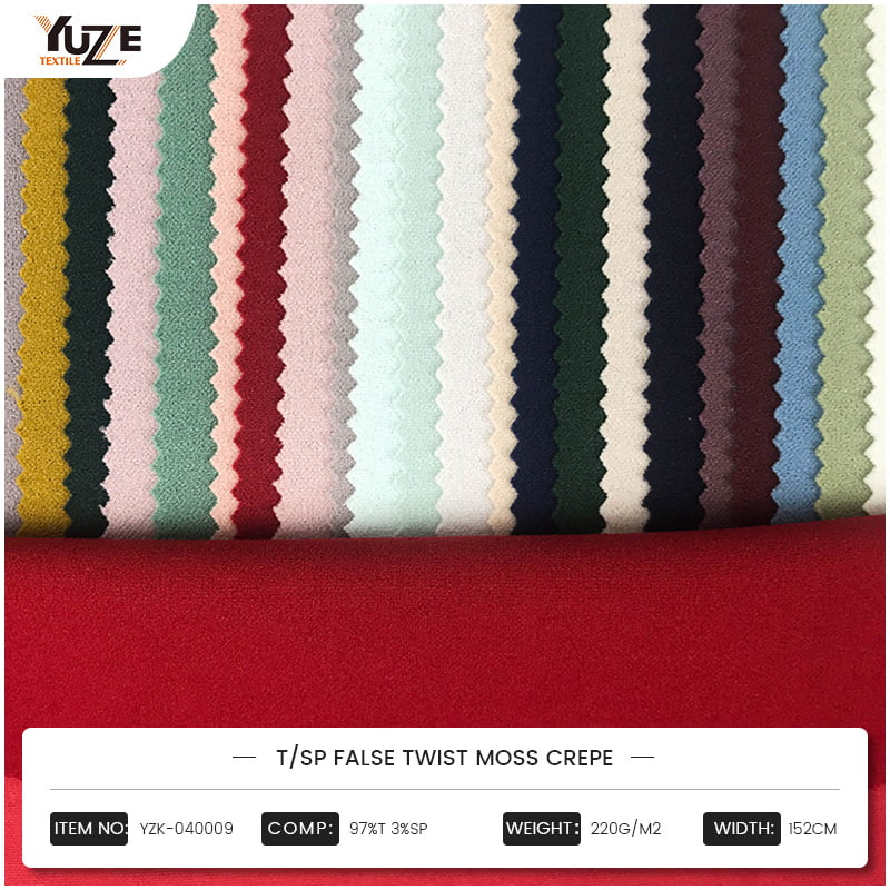 YZK-040009 T / Sp False Twist Moss Crepe: Comment une nouvelle solution de tissu répond-elle aux doubles besoins de la mode et de la fonction?